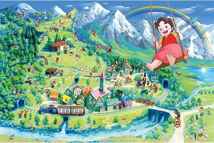 飄零燕 - 海蒂的阿爾卑斯山地圖 500塊 (50×75cm)