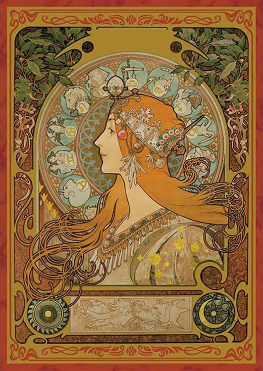 (燙金工藝)慕夏 - 黃道十二宮 108塊 (18.2×25.7cm)