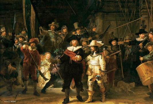 (帆布紋理)(迷你尺寸) 林布蘭 - 夜巡 1000塊 (26×38cm)