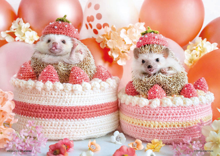 (特大尺寸) 動物類 - 刺蝟草莓派對108塊 (18.2×25.7cm)