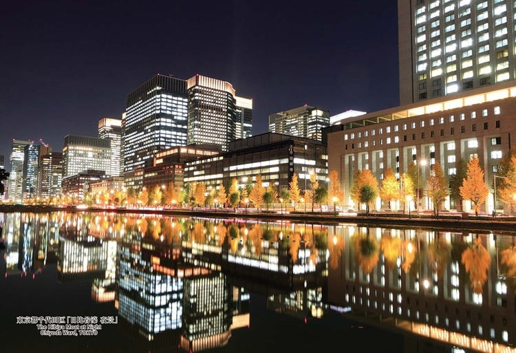 日本風景 - 東京 日比谷護城河夜景 300塊 (26×38cm)