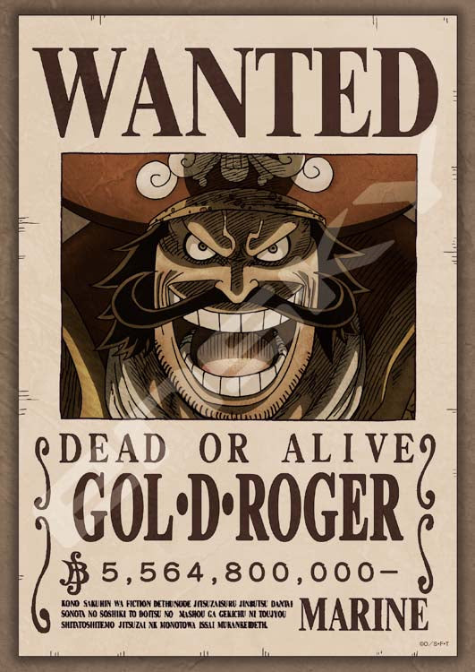 海賊王 - 哥爾·D·羅傑 通緝令 II 208塊 (18.2×25.7cm)