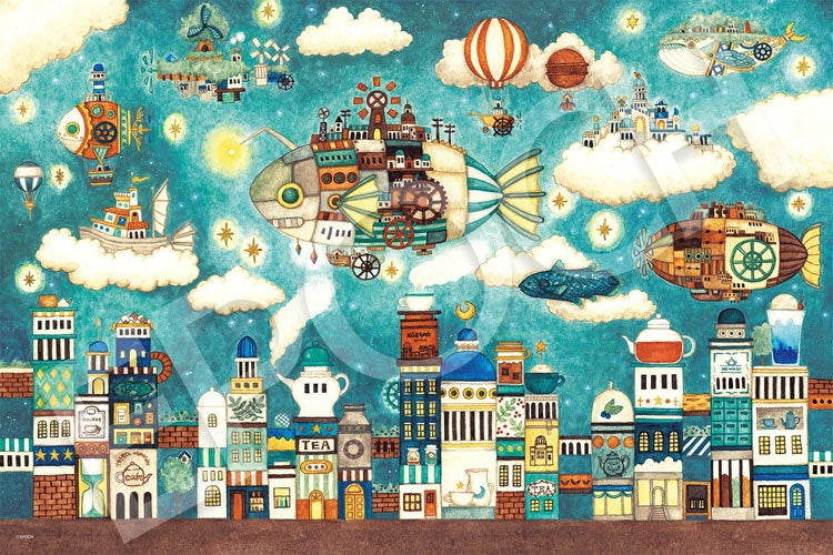 西村典子 - 幻想咖啡館背後的飛魚之城 1000塊 (50×75)