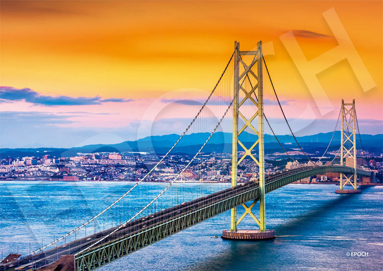 (迷你尺寸)日本風景 - 黃昏的明石海峽大橋  500塊 (18.2×25.7cm)