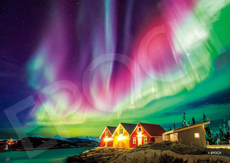 (迷你尺寸) 冰島風景 - 閃爍著極光的夜空 500塊 (18.2×25.7cm)