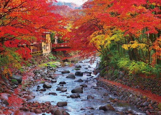 日本風景 -  色彩繽紛的修善寺 桂川 500塊 (38×53cm)