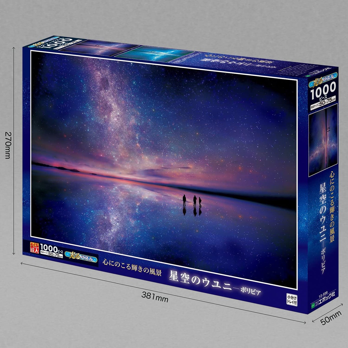 (夜光) 玻利維亞風景 - 烏尤尼鹽湖星空 1000塊 (50×75cm)