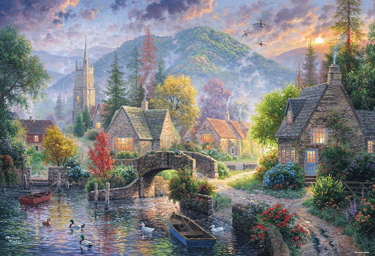 Abraham Hunter - 絢麗的水邊小鎮 1000塊 (49×72cm)