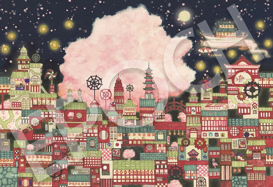 (迷你尺寸) 西村典子 - 夜櫻幻樓 1053塊 (26×38)