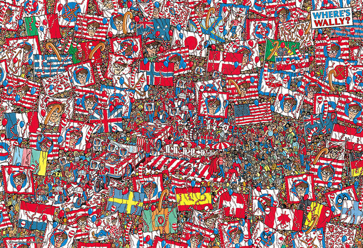 (迷你尺寸) 威利在哪裏? - 國旗派對 1000塊 (26×38cm)