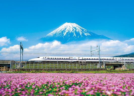 日本風景 - 富士山下之新幹線列車 500塊 (38×53cm)