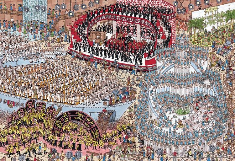 (迷你尺寸) 威利在哪裏? - 起錨大遊行 500塊 (26×38cm)