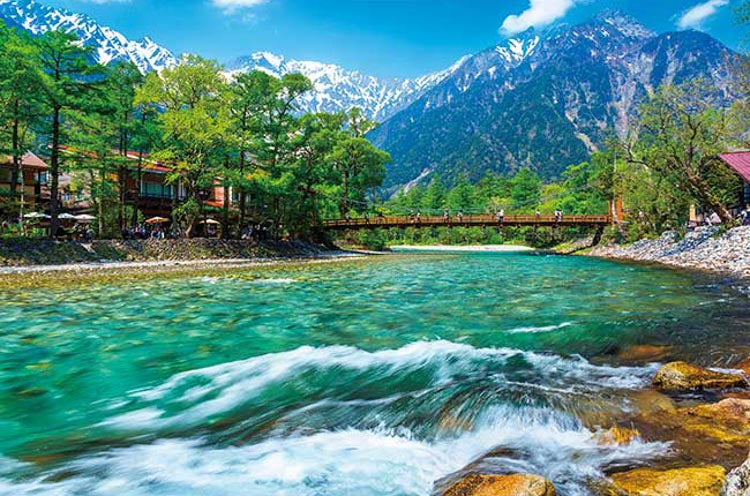 日本風景 - 長野的清流和穗高山脈 1000塊 (50×75cm)