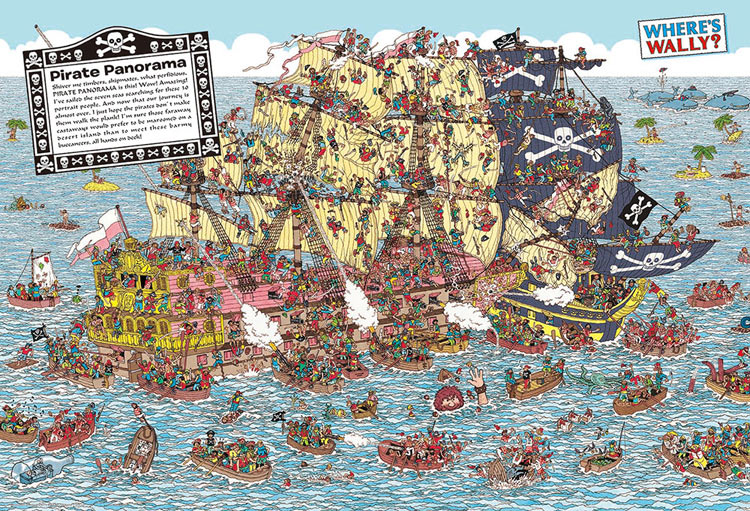 (迷你尺寸) 威利在哪裏? - 海盜船恐慌 2000塊 (49×72cm)