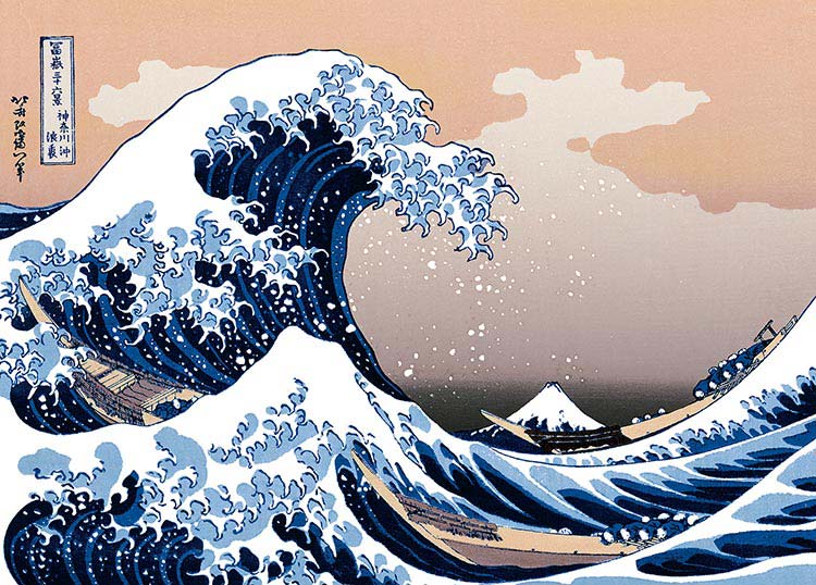 (迷你尺寸) 葛飾北齋 - 神奈川沖浪裏 (冨嶽三十六景) 2000塊 (38×53cm)