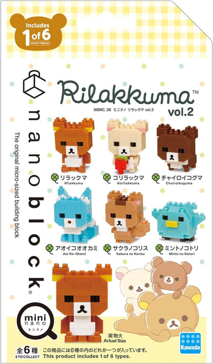 Nanoblock - 迷你鬆弛熊 Rilakkuma vol.2 ( 6件裝)