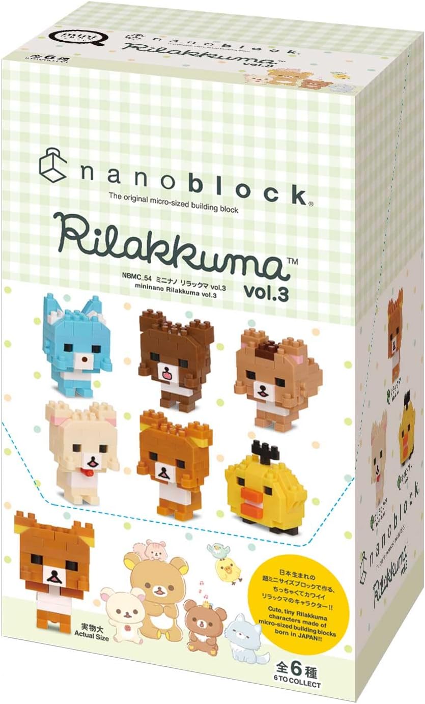 Nanoblock - 迷你鬆弛熊 Rilakkuma vol.3 (6件裝)