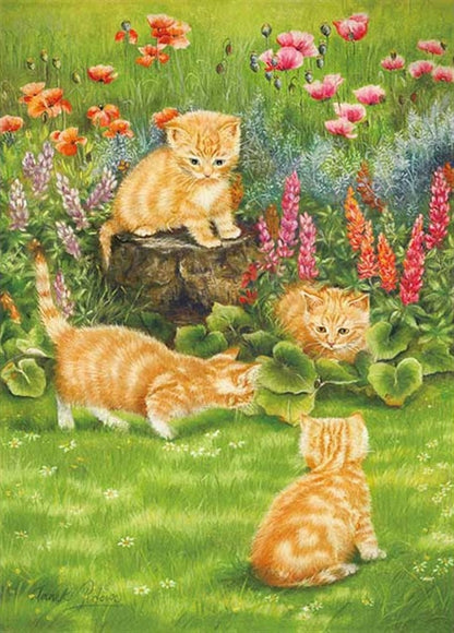 Janet Pidou - 小貓和陽光花園 500塊 (38×53cm)