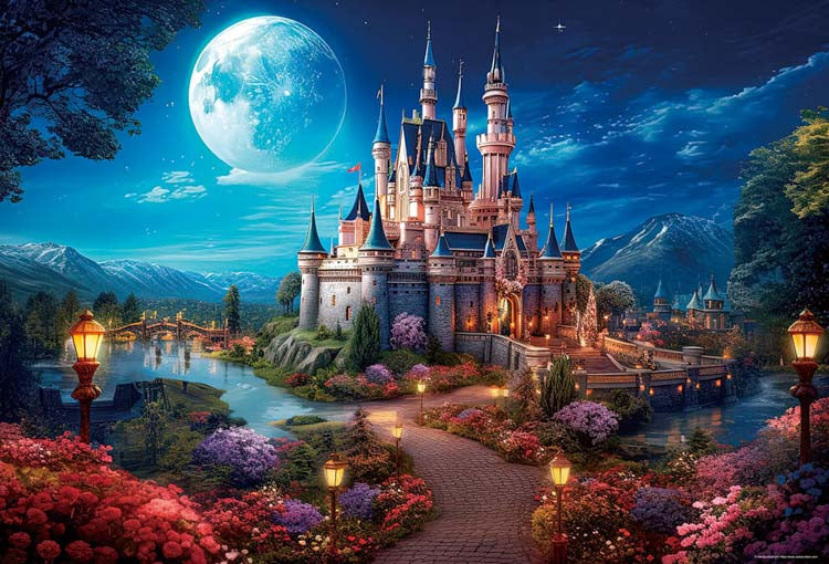 AlekSunDoor - 月夜沉睡中的城堡 1000塊 (49×72cm)