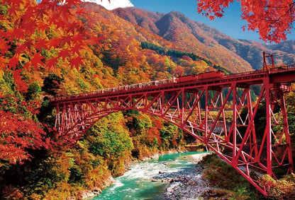 日本風景 - 秋季的黑部峽谷與電車 1000塊 (49×72cm)