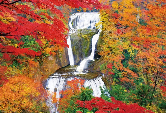 日本風景 - 秋季的袋田瀑布 1000塊 (49×72cm)