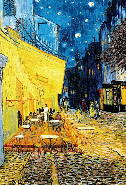 (帆布紋理) 梵高 - 夜晚露天咖啡座 1000塊 (49×72cm)