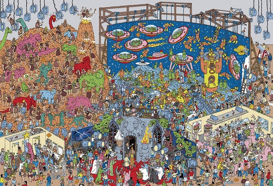 威利在哪裏？ - 恐龍、外星人、幽靈 1000塊 (49×72cm)