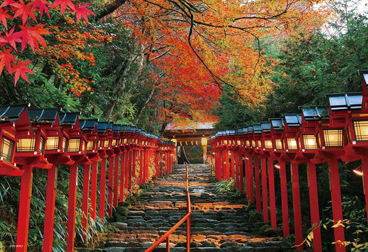 日本風景 - 貴船紅葉燈籠 300塊 (26×38cm)