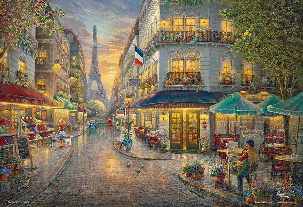 (帆布紋理) Thomas -巴黎咖啡館 500塊 (26×38cm)