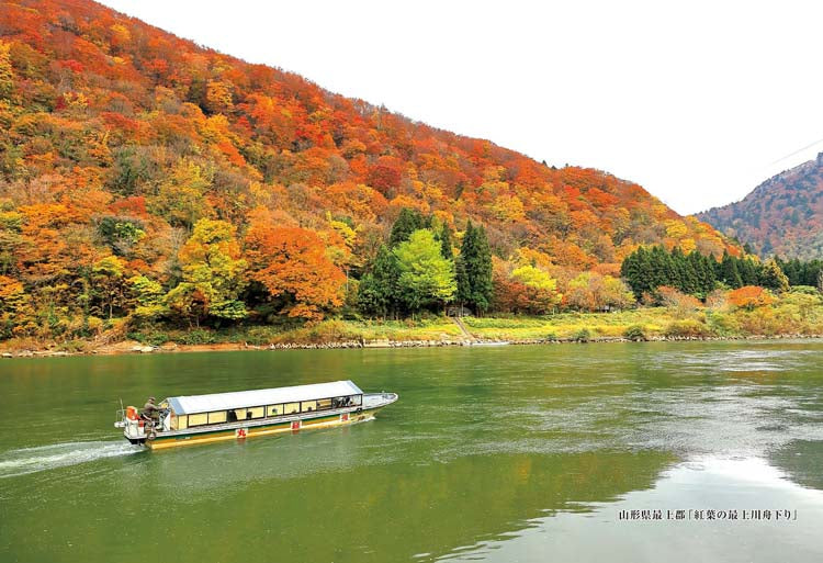 日本風景 - 山形縣紅葉下的泛舟 300塊 (26×38cm)