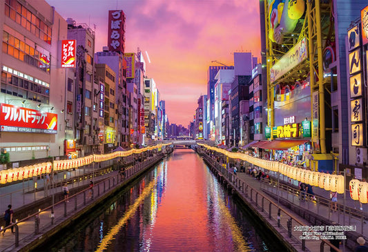 日本風景 - 大阪 道頓堀夜景 300塊 (26×38cm)