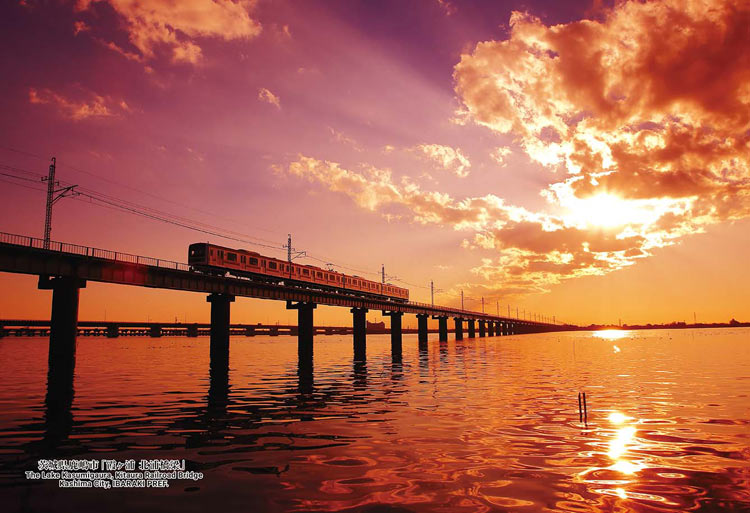 日本風景 - 霞浦湖、北浦橋、茨城縣鹿島市 300塊 (26×38cm)