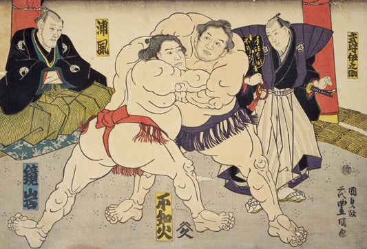 (浮世繪) 歌川國貞 - 大相撲錦繪 取組之圖 300塊 (26×38cm)