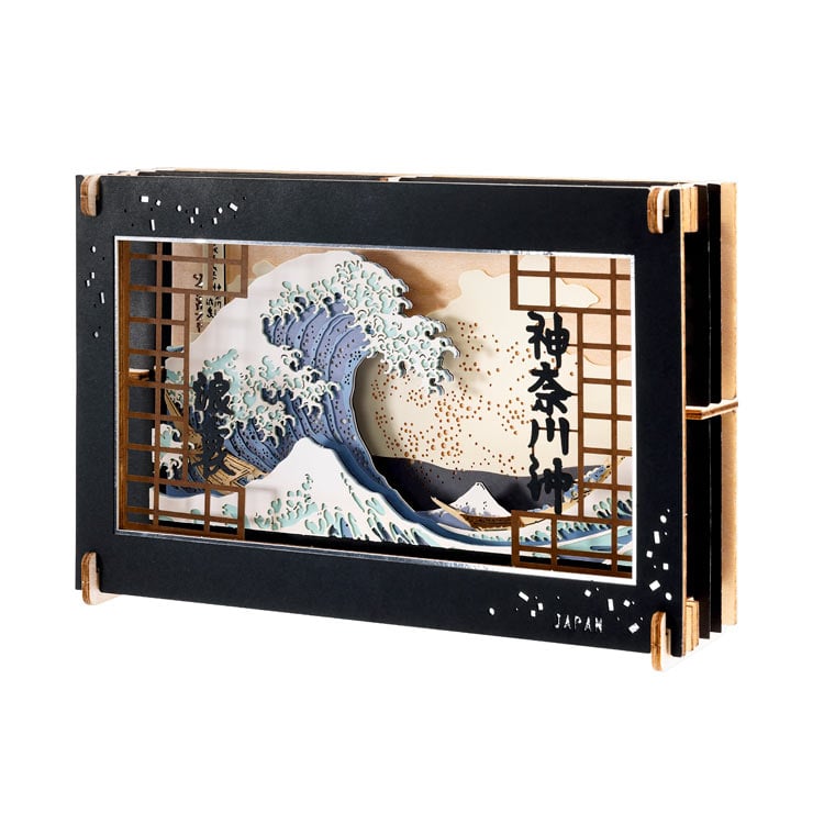 (木質) Paper Theater - 葛飾北齋 神奈川沖浪裏(L Size)