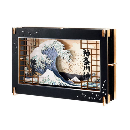 (木質) Paper Theater - 葛飾北齋 神奈川沖浪裏(L Size)