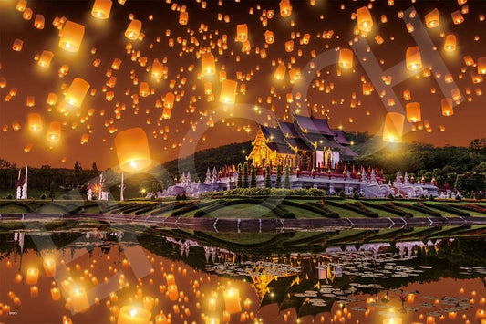 泰國風景 - 閃耀的燈籠之夜 1000塊 (50×75cm)