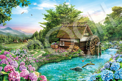 岸田佳正 - 水磨坊的早晨 1000塊 (50×75cm)