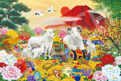 (迷你尺寸) 吉祥圖案 - 開運大吉綿羊 1500塊 (50×75cm)