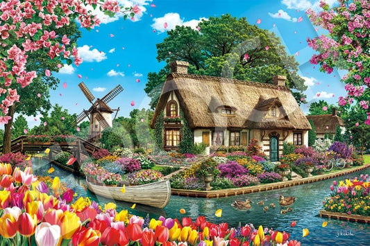 岸田佳正 - 花開運河村 2016塊 (50×75cm)