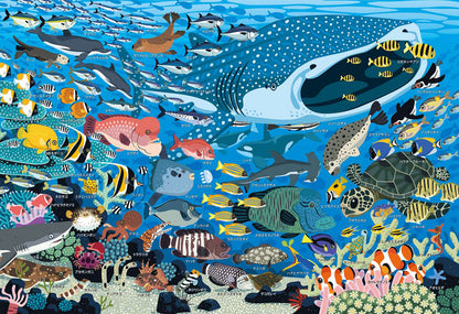 (特大尺寸)動物類 -  水族館朋友 100塊 (26×38cm)