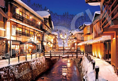 日本風景 - 銀山温泉 山形 300塊 (26×38cm)