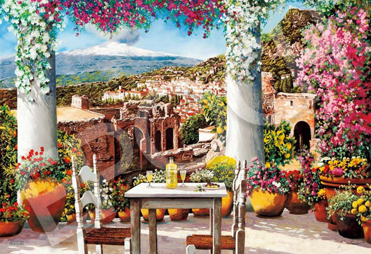 (迷你尺寸) Guido Borelli - 陶爾米納的橄欖樹 1053塊 (26×38cm)
