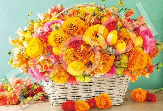 (迷你尺寸) 花藝 - 帶來幸福和富有的黃花 1000塊 (26×38cm)