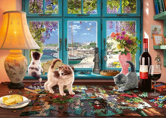 動物類 - 小貓與拼圖 1000塊 (50×70cm)