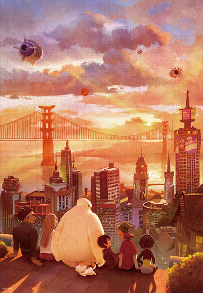 (帆布紋理) Baymax - 暮光夕陽下的景色 1000塊 (51×73.5cm)