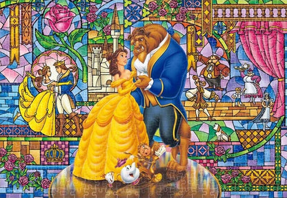 (透明樹脂) 美女與野獸 - 愛的彩色玻璃 500塊 (25×36cm)