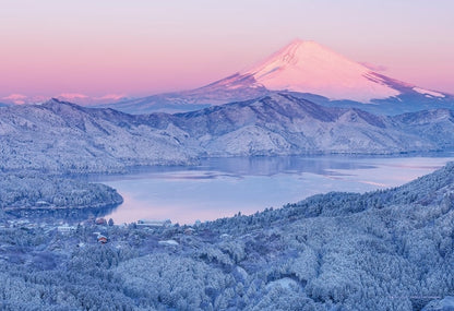 日本風景 - 日出時白雪皚皚的富士山 300塊 (26×38cm)