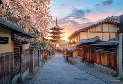 日本風景 - 京都八坂春日夕陽 300塊 (26×38cm)