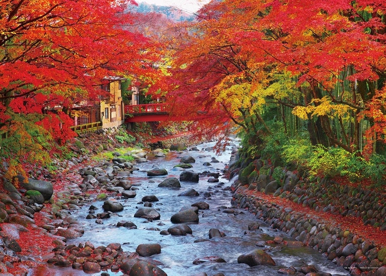 日本風景 -  色彩繽紛的修善寺 桂川 500塊 (38×53cm)