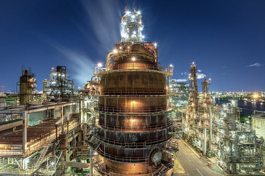 日本風景 - 川崎工廠夜景 東亞石油 1000塊 (50×75cm)